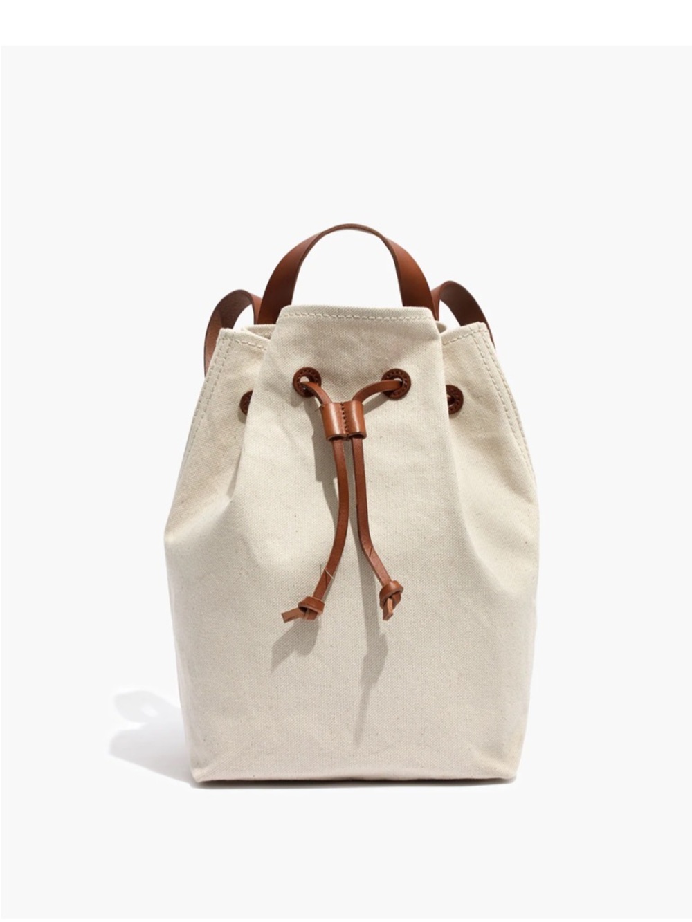 Madewell The Canvas Somerset Backpack.  Tan leather details. - Picture 3 of 11